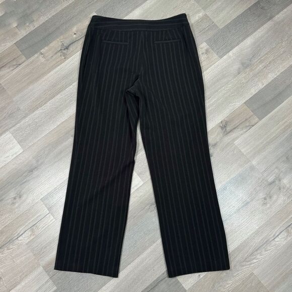 Style & Co Petite Pinstripe Straight Leg Dress Pants Black Grey 10P Mid Rise Y2K - Picture 4 of 11